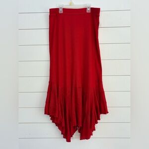 Christina Vibrant Red High Low Skirt